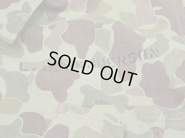 画像7: 40s US MARINE CORPS USMC FROG SKIN CAMO HBT PARAMARINE JUMP JACKET with STENCIL (7)