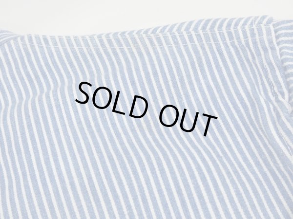 画像19: 40s BEST STAND COLLAR HICKORY STRIPE DENIM CHORE JACKET COVERALL with CHANGE BUTTON AND STENCIL (19)