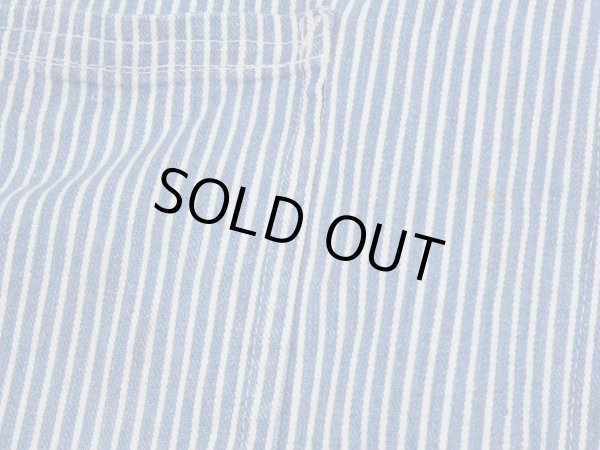 画像8: 40s BEST STAND COLLAR HICKORY STRIPE DENIM CHORE JACKET COVERALL with CHANGE BUTTON AND STENCIL (8)