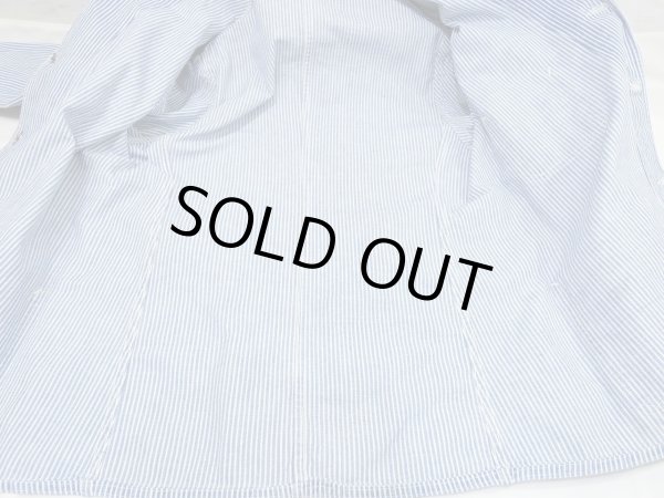 画像15: 40s BEST STAND COLLAR HICKORY STRIPE DENIM CHORE JACKET COVERALL with CHANGE BUTTON AND STENCIL (15)