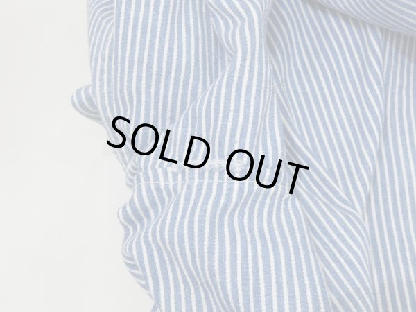 画像11: 40s BEST STAND COLLAR HICKORY STRIPE DENIM CHORE JACKET COVERALL with CHANGE BUTTON AND STENCIL (11)