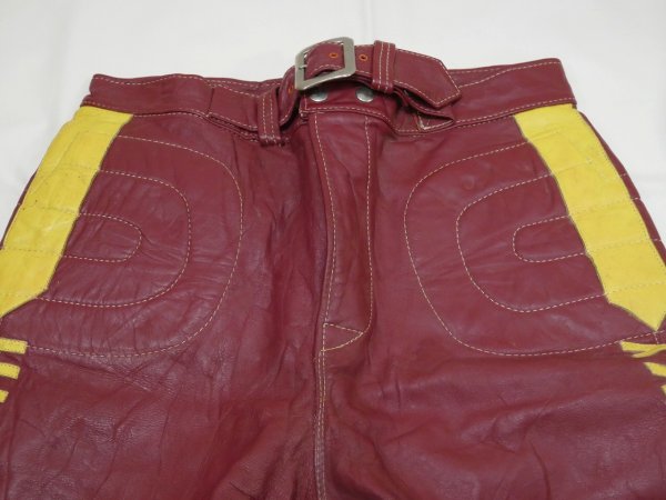 画像4: 60s 70s HUSKY (Husqvarna) by ABC CUSTOM LEATHERS MOTOCROSS MX LEATHER PANTS (4)