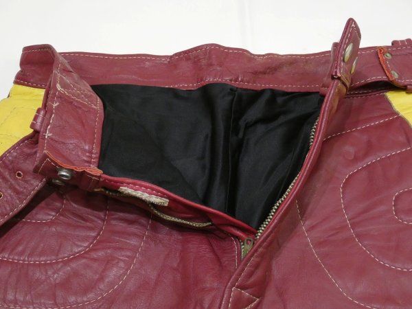 画像8: 60s 70s HUSKY (Husqvarna) by ABC CUSTOM LEATHERS MOTOCROSS MX LEATHER PANTS (8)