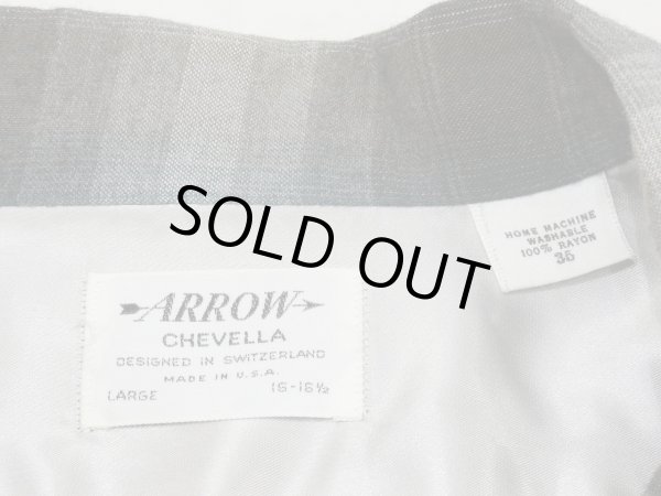 画像3: 60s ARROW CHEVELLA OMBRE SHADOW CHECK RAYON OPEN COLLAR BOX SHIRT L (3)