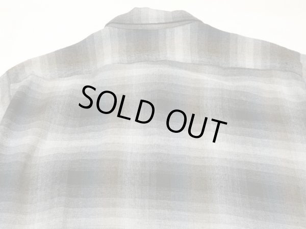 画像9: 60s ARROW CHEVELLA OMBRE SHADOW CHECK RAYON OPEN COLLAR BOX SHIRT L (9)