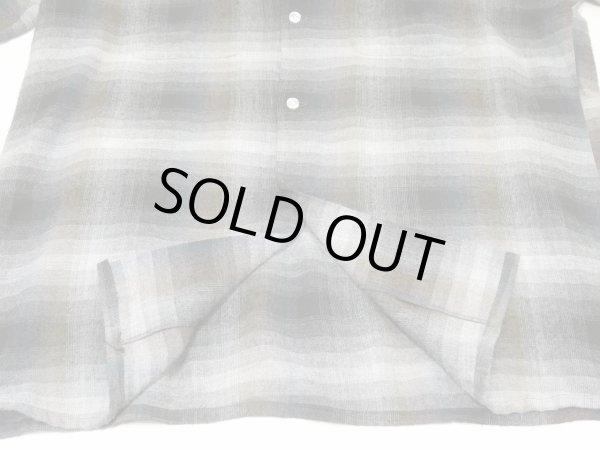 画像7: 60s ARROW CHEVELLA OMBRE SHADOW CHECK RAYON OPEN COLLAR BOX SHIRT L (7)
