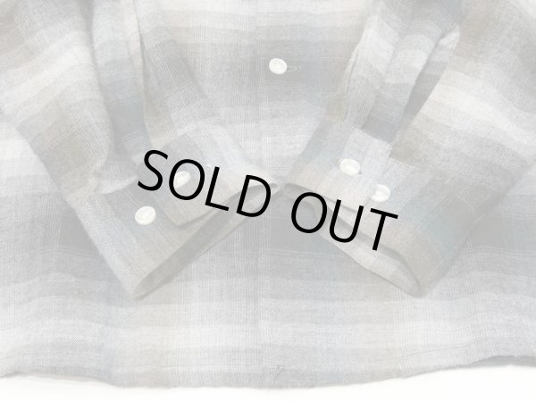 画像8: 60s ARROW CHEVELLA OMBRE SHADOW CHECK RAYON OPEN COLLAR BOX SHIRT L (8)