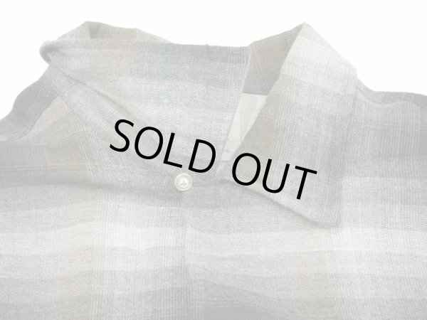 画像5: 60s ARROW CHEVELLA OMBRE SHADOW CHECK RAYON OPEN COLLAR BOX SHIRT L (5)