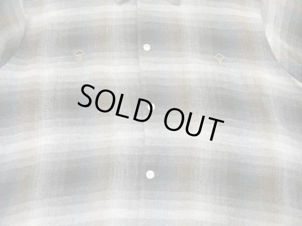 画像6: 60s ARROW CHEVELLA OMBRE SHADOW CHECK RAYON OPEN COLLAR BOX SHIRT L (6)