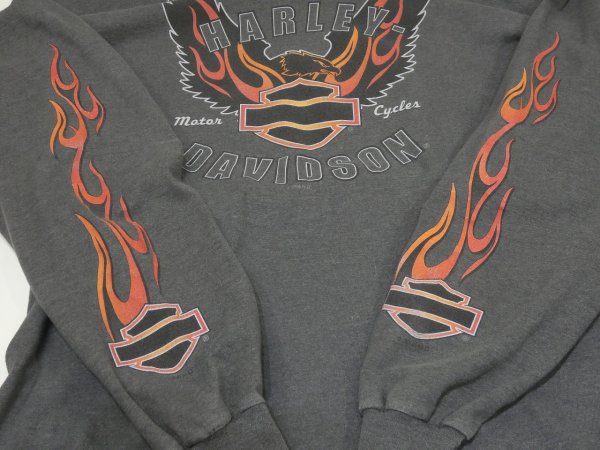 画像8: 00s Hanes HARLEY DAVIDSON FLAME FULL PRINT LONG SLEEVE L/S T-SHIRT MADE IN USA (8)