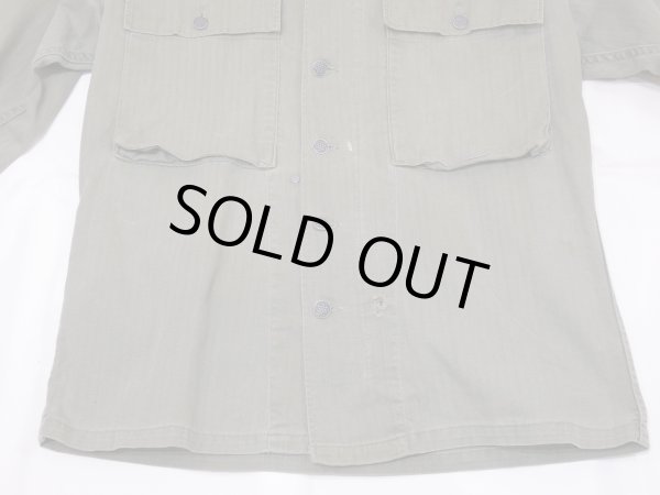 画像6: 40s US ARMY M-43 HBT HERRINGBONE TWILL UTILITY JACKET (6)