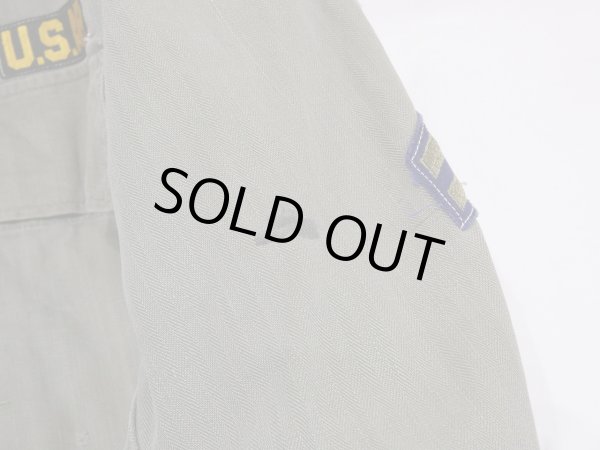 画像13: 40s US ARMY M-43 HBT HERRINGBONE TWILL UTILITY JACKET (13)