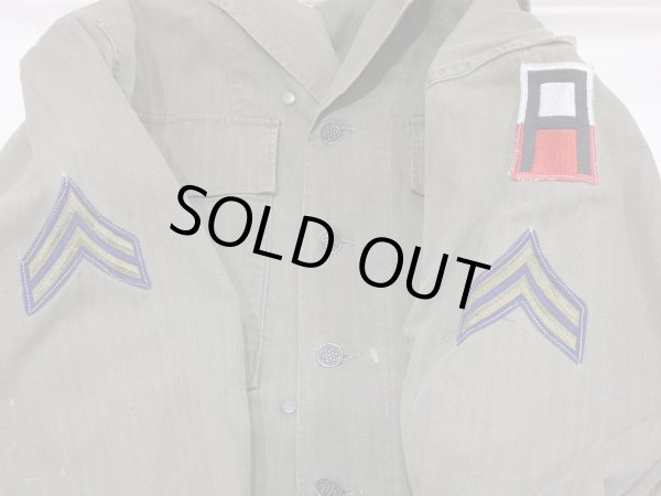 画像10: 40s US ARMY M-43 HBT HERRINGBONE TWILL UTILITY JACKET (10)