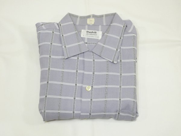 画像3: 60s Dunhill Sportswear PLAID LOOP COLLAR RAYON SHIRT DEAD STOCK (3)