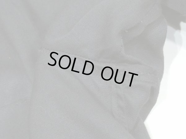 画像11: 50s CREIGHTON Sportswear BLACK PLAIN SOLID LOOP COLLAR RAYON SHIRT with EMBROIDED (11)