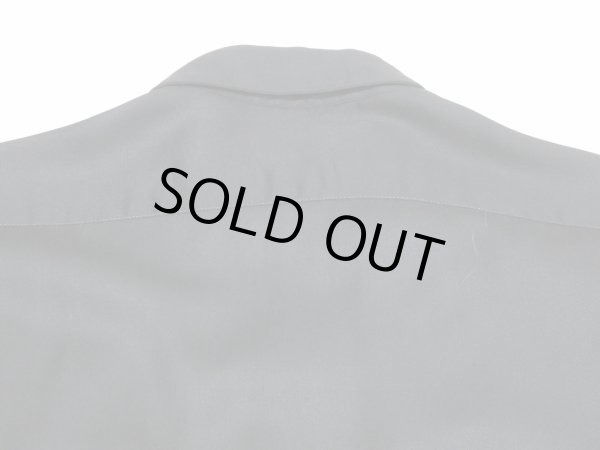 画像13: 50s CREIGHTON Sportswear BLACK PLAIN SOLID LOOP COLLAR RAYON SHIRT with EMBROIDED (13)