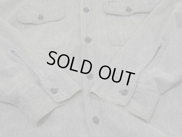 画像8: 60s UNKNOWN SALT&PEPPER BLACK CHAMBRAY SHIRT (8)