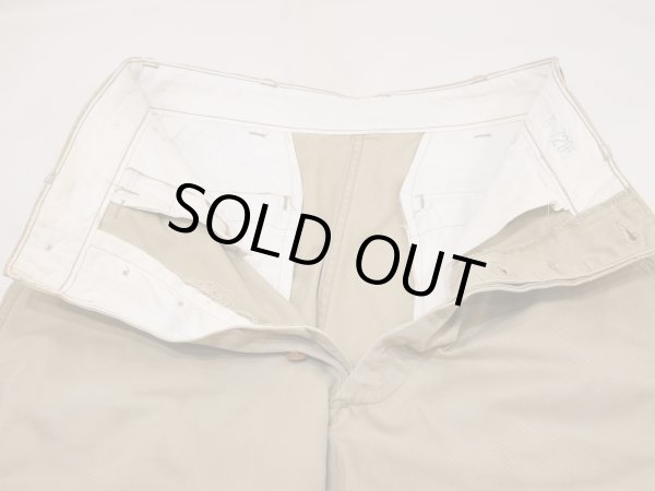 画像6: 40s 50s US ARMY M-45 COTTON KHAKI CHINO TROUSERS PANTS (6)