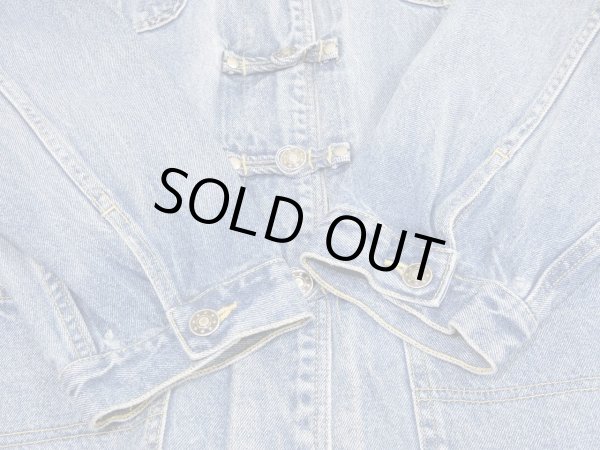 画像6: 90s SOSTANZA WORK WEAR CHINA DESIGN DENIM CHORE JACKET COVERALL (6)