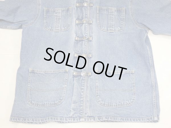 画像5: 90s SOSTANZA WORK WEAR CHINA DESIGN DENIM CHORE JACKET COVERALL (5)