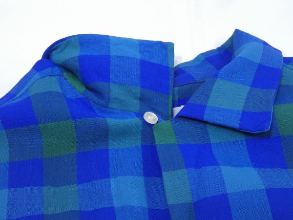 画像5: 50s Drayton BLOCK CHECK RAYON OPEN COLLAR BOX SHIRT (5)