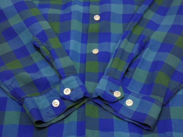 画像9: 50s Drayton BLOCK CHECK RAYON OPEN COLLAR BOX SHIRT (9)