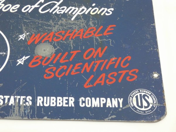 画像10: 40s 50s US Keds ADVERTISING BOTH SIDE METAL SIGN (10)