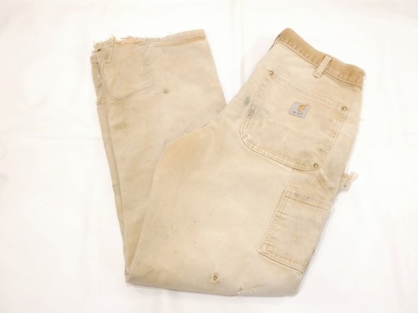 画像3: 10s Carhartt DOUBLE KNEE DUCK PAINTER WORK PANTS MADE IN USA DISTRESSED (3)