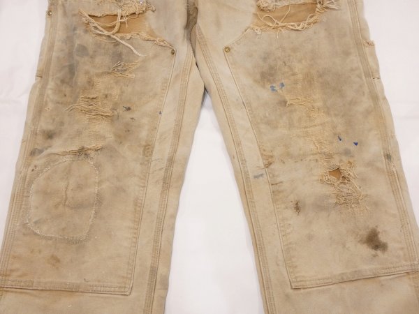 画像10: 10s Carhartt DOUBLE KNEE DUCK PAINTER WORK PANTS MADE IN USA DISTRESSED (10)