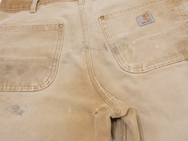画像13: 10s Carhartt DOUBLE KNEE DUCK PAINTER WORK PANTS MADE IN USA DISTRESSED (13)