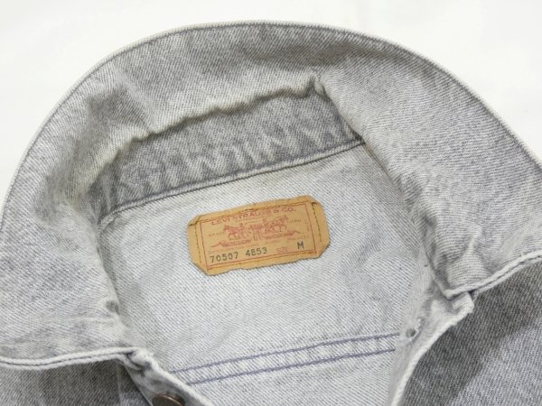 画像5: 80s Levi's 70507-4853 YARN DYED GRAY DENIM JACKET GJ MADE IN USA (5)