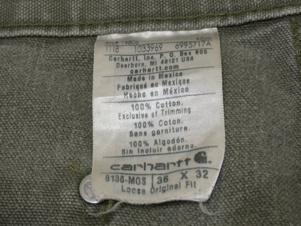 画像6: 10s Carhartt DOUBLE KNEE DUCK PAINTER WORK PANTS MOSS GREEN (6)