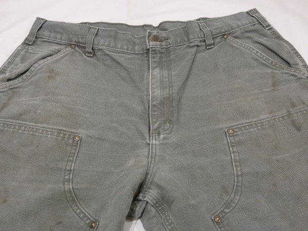画像4: 10s Carhartt DOUBLE KNEE DUCK PAINTER WORK PANTS MOSS GREEN (4)