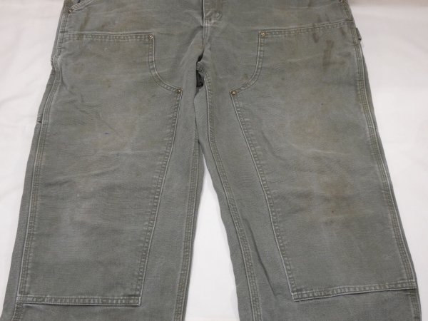 画像7: 10s Carhartt DOUBLE KNEE DUCK PAINTER WORK PANTS MOSS GREEN (7)
