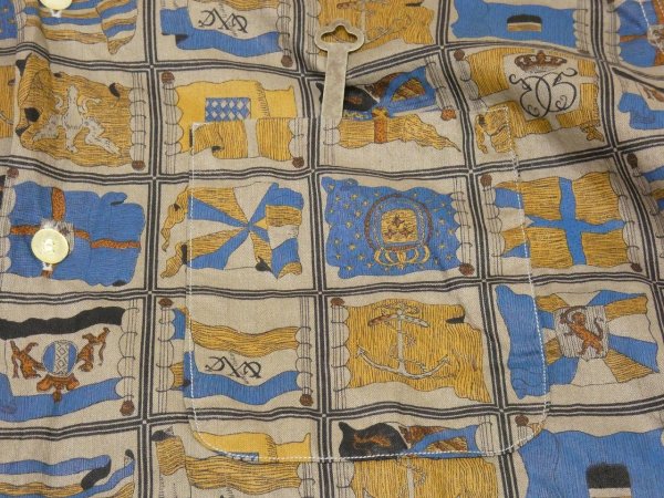 画像5: 60s Sutton FLAG PANEL ALL OVER PATTERN SQUARE SHIRT (5)