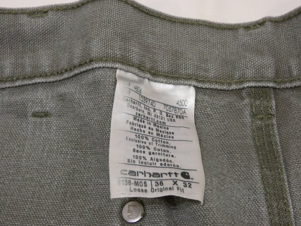 画像7: 10s Carhartt DOUBLE KNEE DUCK PAINTER WORK PANTS MOSS GREEN (2) (7)