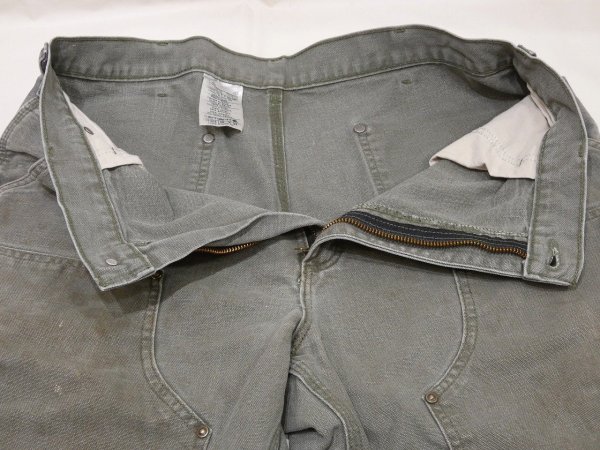 画像6: 10s Carhartt DOUBLE KNEE DUCK PAINTER WORK PANTS MOSS GREEN (2) (6)