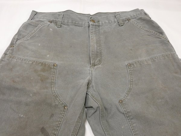 画像4: 10s Carhartt DOUBLE KNEE DUCK PAINTER WORK PANTS MOSS GREEN (2) (4)