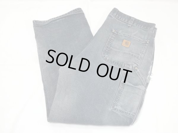画像3: 10s Carhartt DOUBLE KNEE BLACK DUCK PAINTER WORK PANTS SUPER FADE (3)