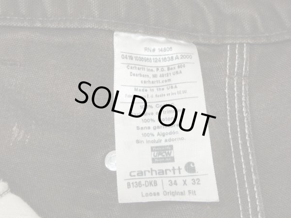画像8: 10s Carhartt DOUBLE KNEE DUCK PAINTER WORK PANTS DARK BROWN MADE IN USA (8)