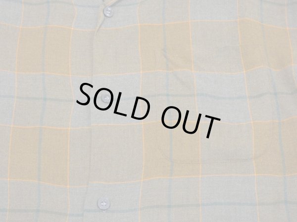 画像6: 60s MONACO GLADATION PLAID RAYON LOOP COLLAR BOX SHIRT (6)