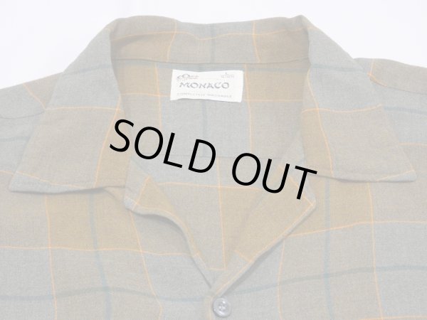 画像4: 60s MONACO GLADATION PLAID RAYON LOOP COLLAR BOX SHIRT (4)
