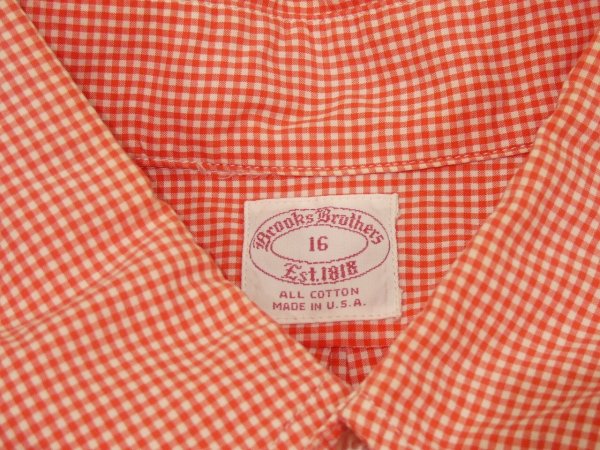 画像3: 〜 70s BROOKS BROTHERS POLO COLLAR GINGHAM CHECK S/S SHIRT (3)