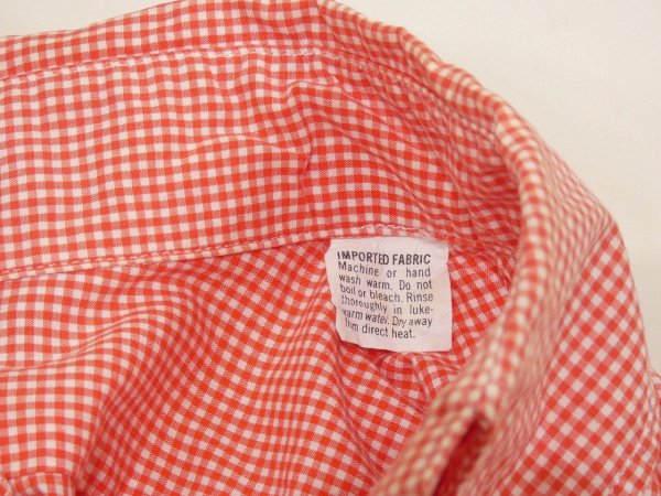 画像4: 〜 70s BROOKS BROTHERS POLO COLLAR GINGHAM CHECK S/S SHIRT (4)