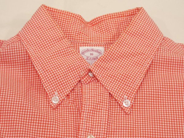 画像5: 〜 70s BROOKS BROTHERS POLO COLLAR GINGHAM CHECK S/S SHIRT (5)