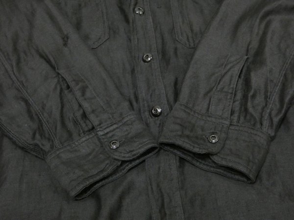 画像9: 〜 30s INVINCIBLE BLACK COTTON SATIN WORK SHIRT (9)