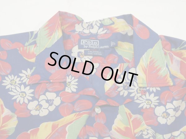 画像4: 90s 00s Polo Ralph Lauren CALDWELL FLOWER PRINT COTTON LOOP COLLAR S/S SHIRT  (4)