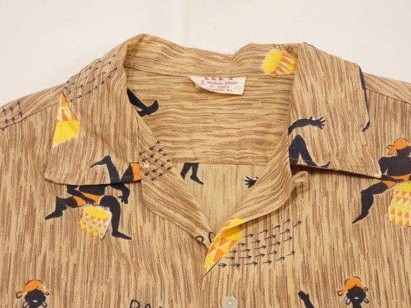 画像4: 60s LEE'S LINBO DANCE PRINT LOOP COLLAR COTTON S/S SHIRT (4)