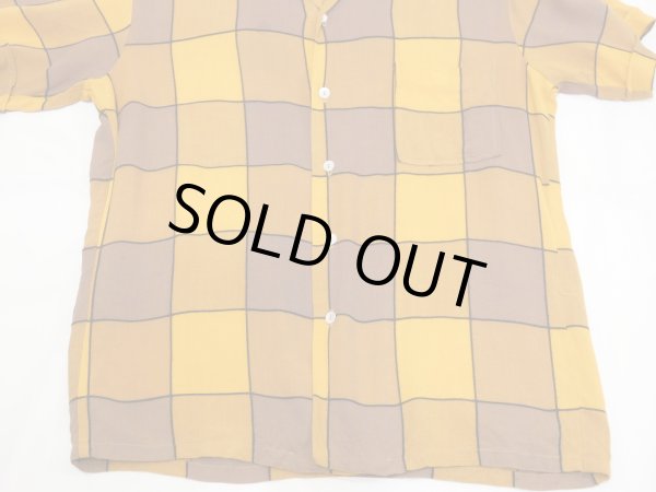 画像6: 60s 70s Penneys TOWNCRAFT BLOCK CHECK RAYON S/S SHIRT (6)