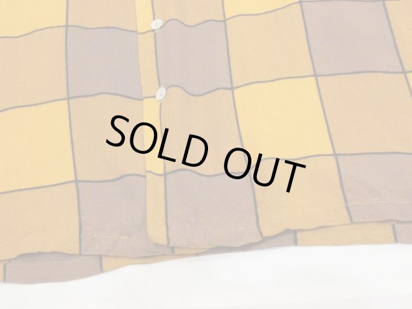 画像7: 60s 70s Penneys TOWNCRAFT BLOCK CHECK RAYON S/S SHIRT (7)